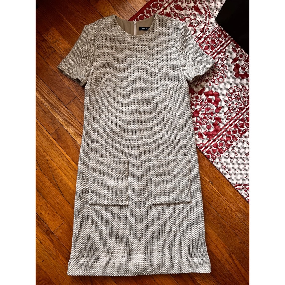 Lyn Devon Pocket-Detail Tweed Dress